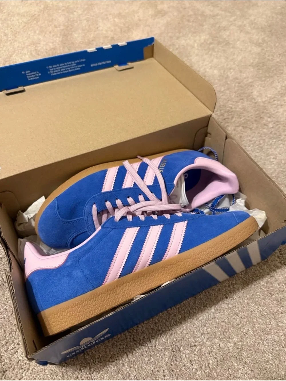 adidas Gazelle Women’s Sneakers 8 Blue Pink